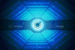Abstract Blue Binary Background
